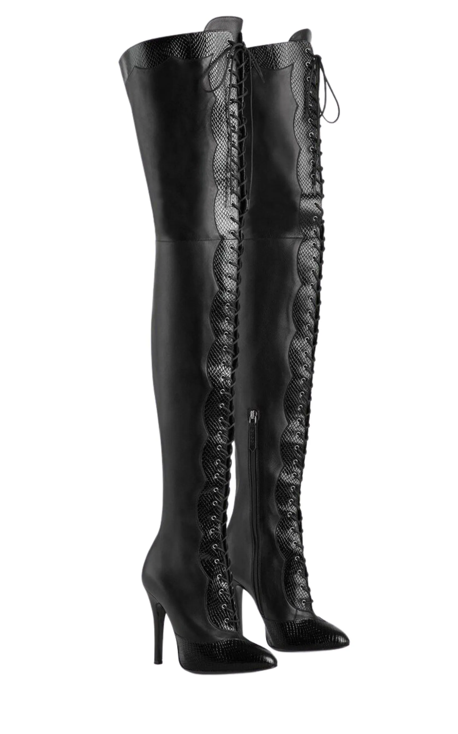 90mm Harriet Leather Over The Knee Boots