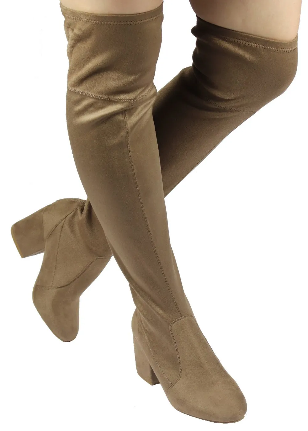 ADA-33 CHUNKY HEEL KNEE HIGH BOOTS