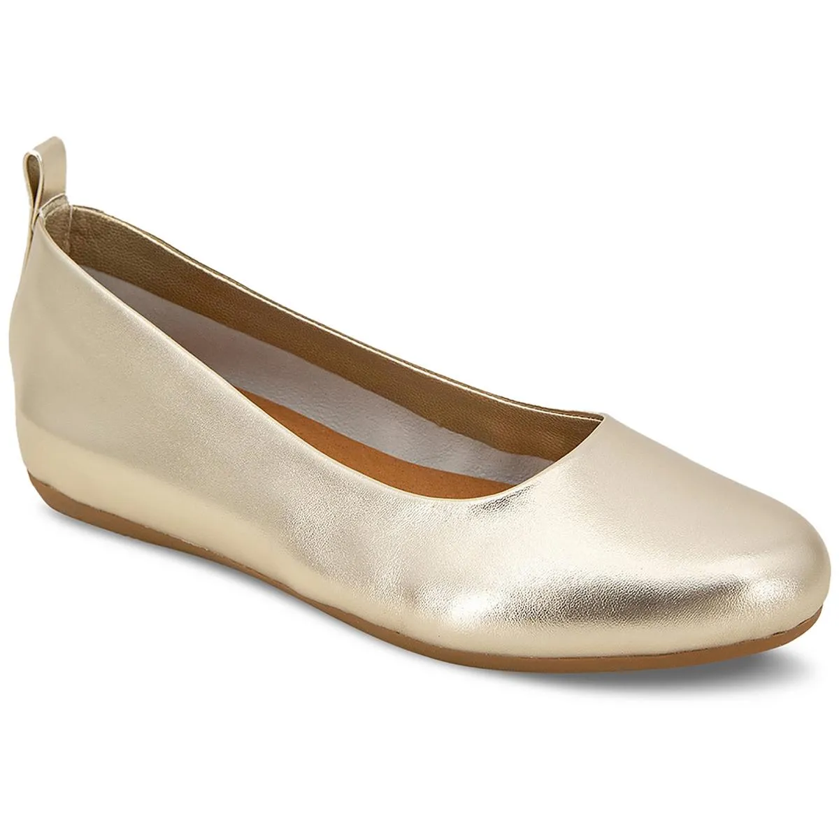 André Assous Womens Nalah Leather Slip-On Ballet Flats