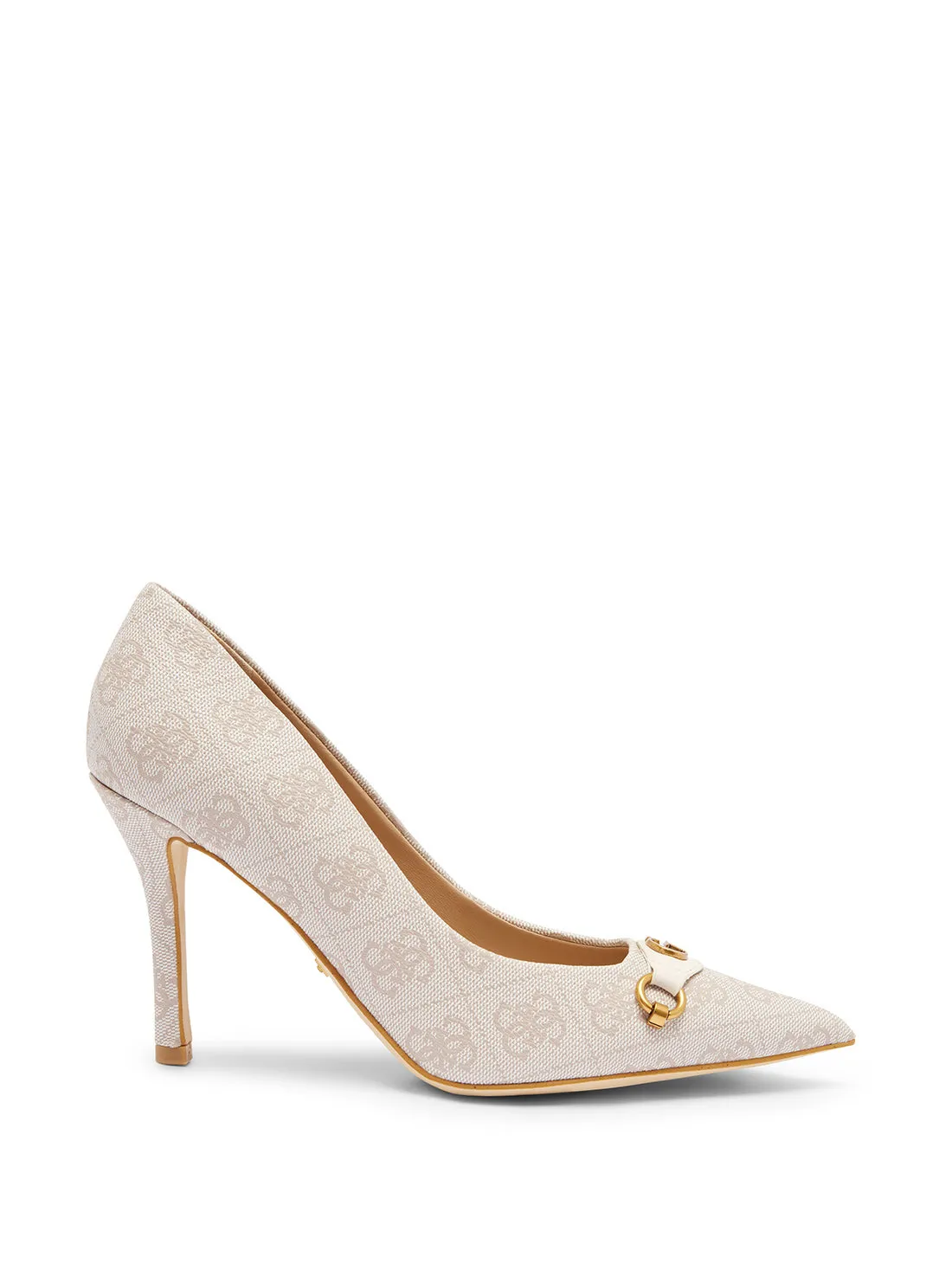 Beige Logo Scalee Stiletto Heels