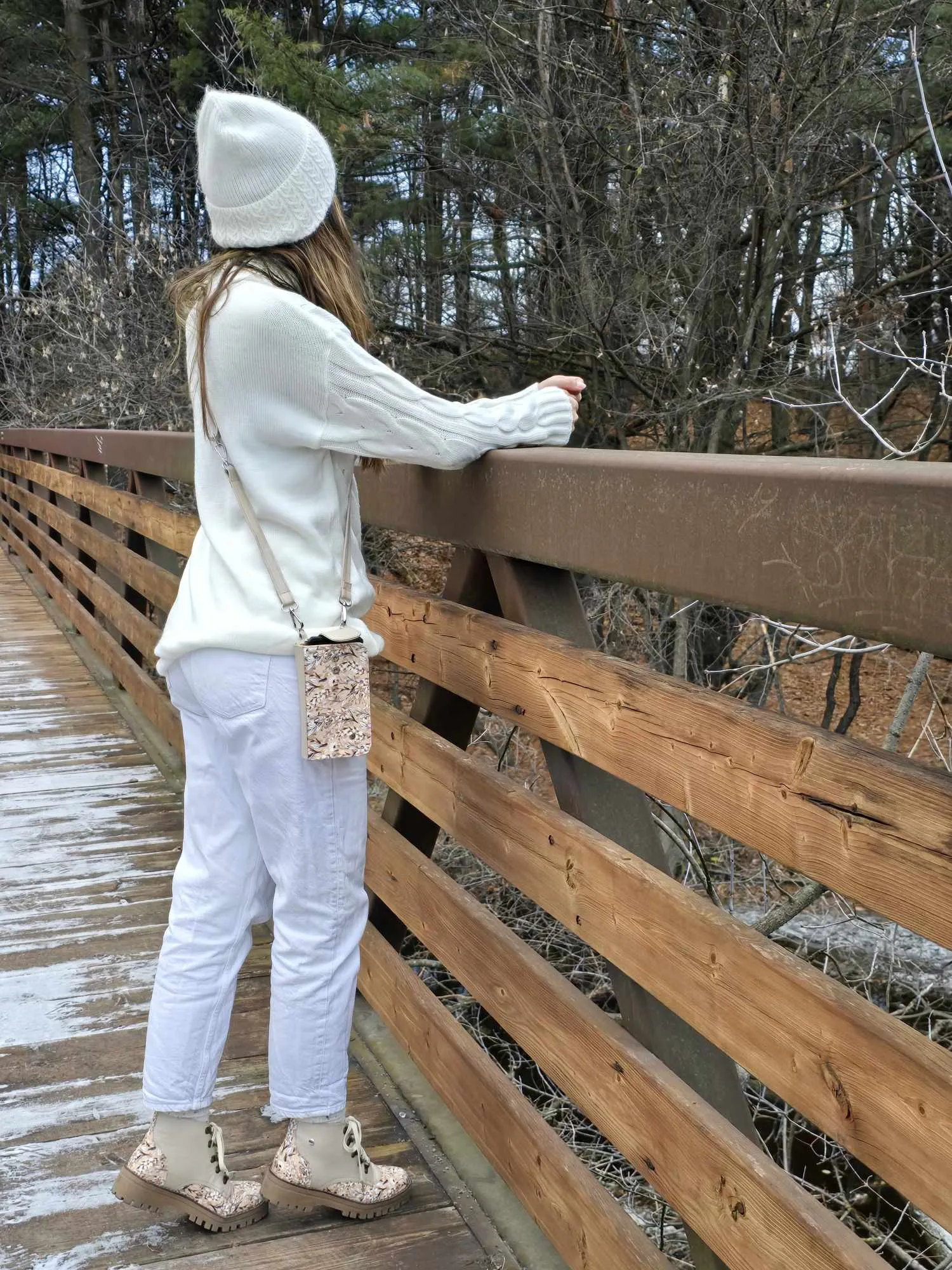 BEIGE   PRINT FLOWERS -BOOTS