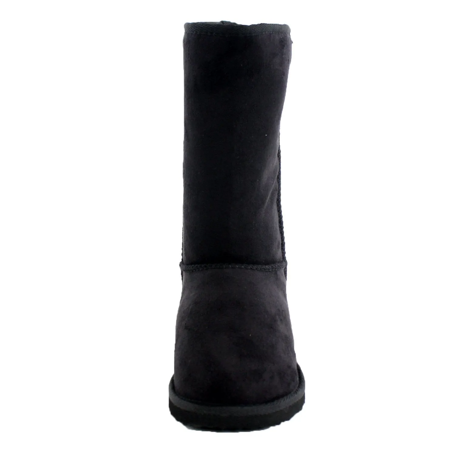 Black Furry Winter Boots Vegan Fleece Women