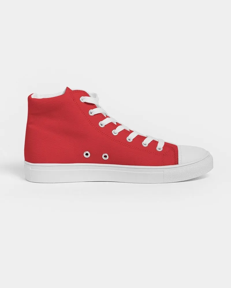 Bright Red Men's High-top Canvas Sneakers | Men's | Bright Pure Red | C0M100Y100K0