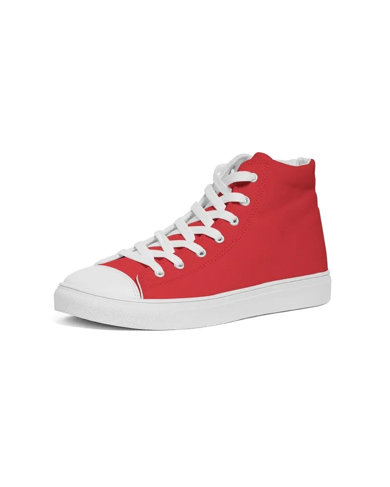 Bright Red Men's High-top Canvas Sneakers | Men's | Bright Pure Red | C0M100Y100K0