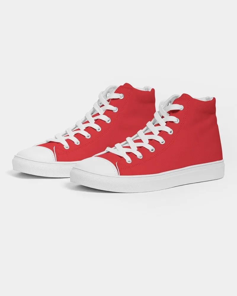 Bright Red Men's High-top Canvas Sneakers | Men's | Bright Pure Red | C0M100Y100K0