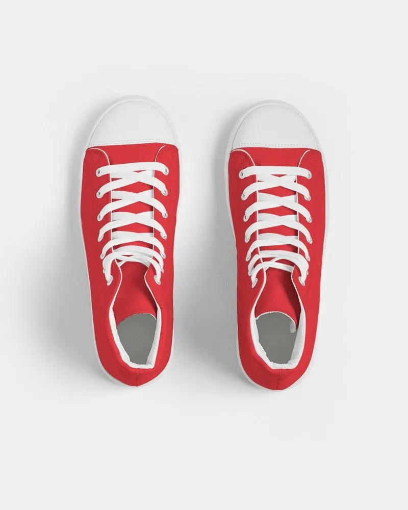 Bright Red Men's High-top Canvas Sneakers | Men's | Bright Pure Red | C0M100Y100K0