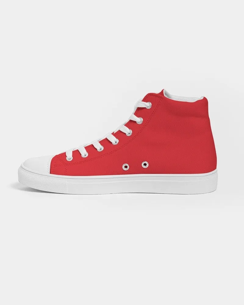 Bright Red Men's High-top Canvas Sneakers | Men's | Bright Pure Red | C0M100Y100K0