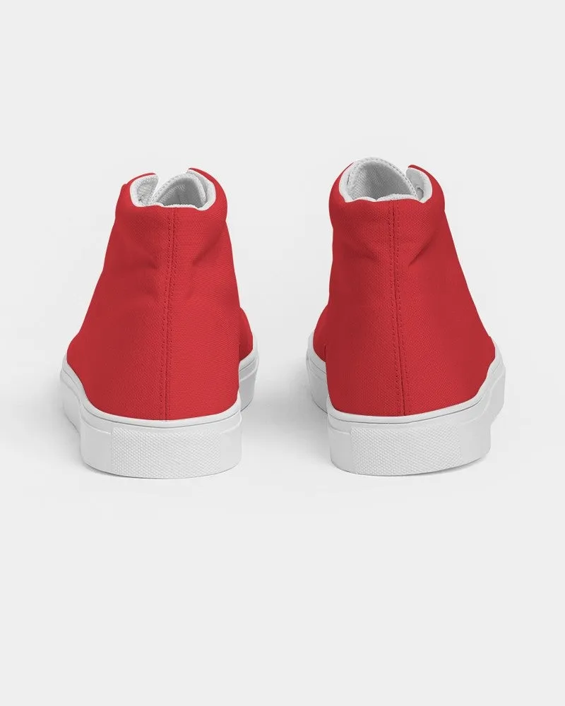 Bright Red Men's High-top Canvas Sneakers | Men's | Bright Pure Red | C0M100Y100K0