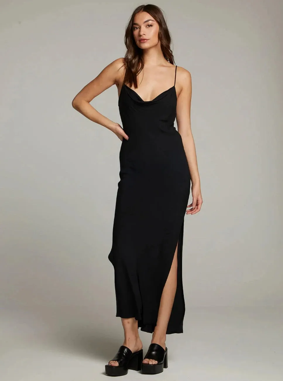 Chaser Bleeker Licorice Slip Dress