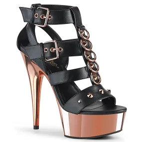 Delight-658 Strappy T-Strap Stiletto Rose Gold