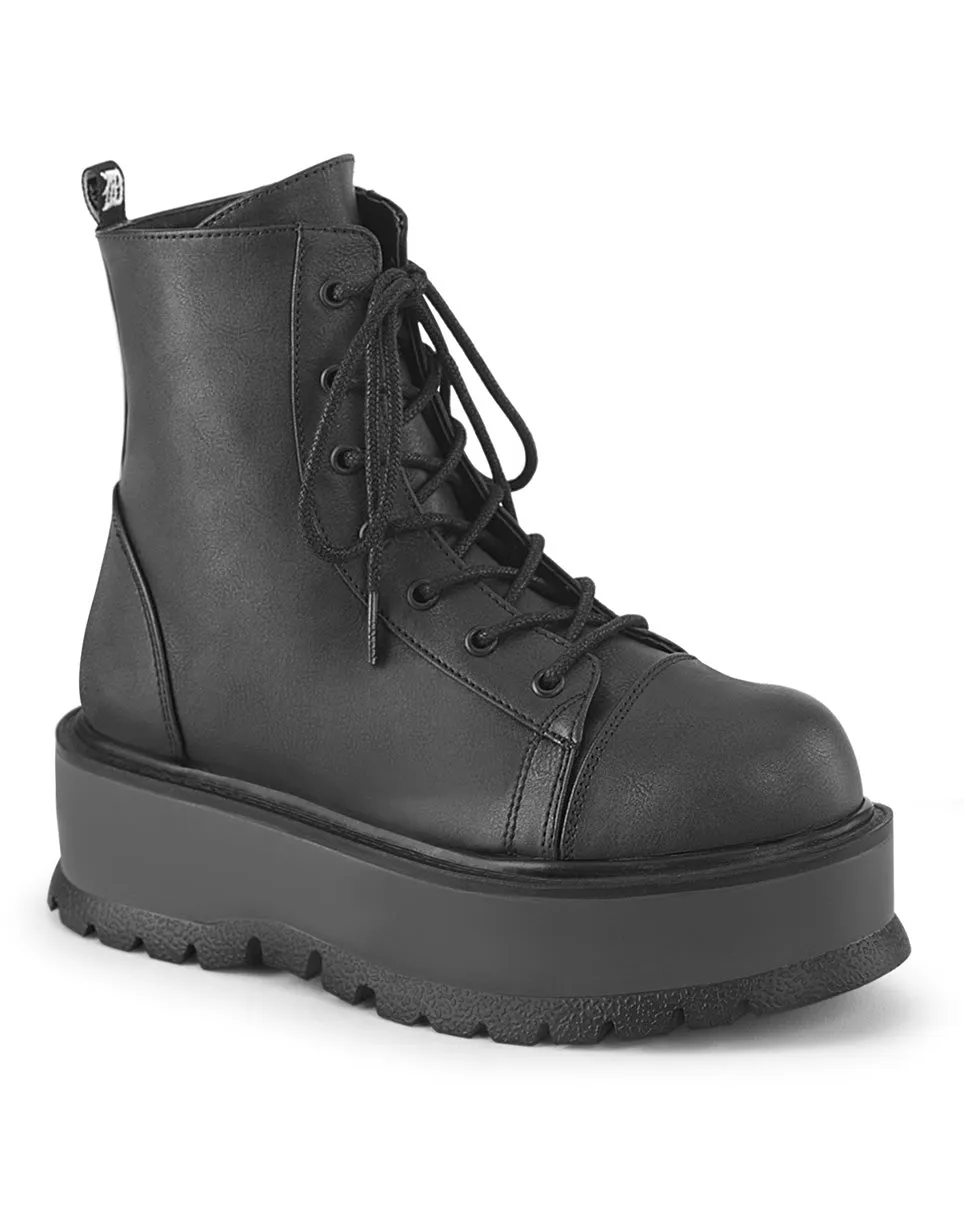 Demonia Slacker Black Combat Ankle Boots