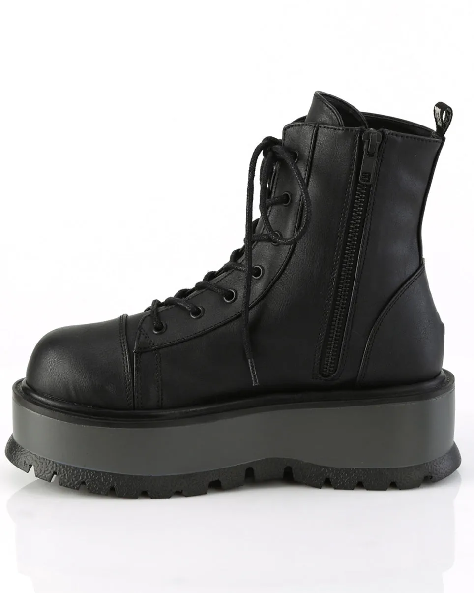 Demonia Slacker Black Combat Ankle Boots