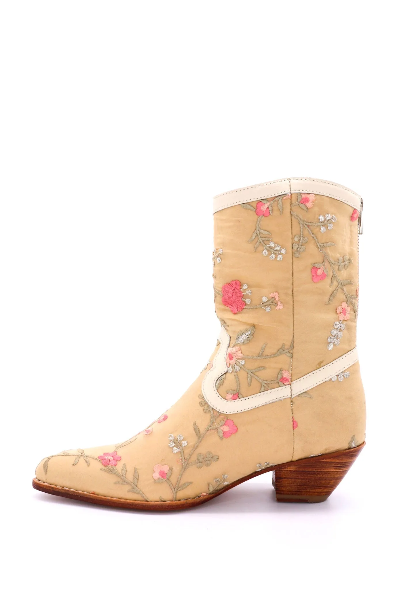 EMBROIDERED SILK BOOTS JOELLE