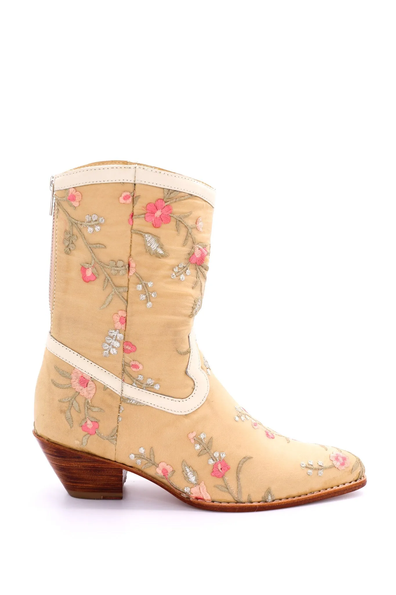 EMBROIDERED SILK BOOTS JOELLE