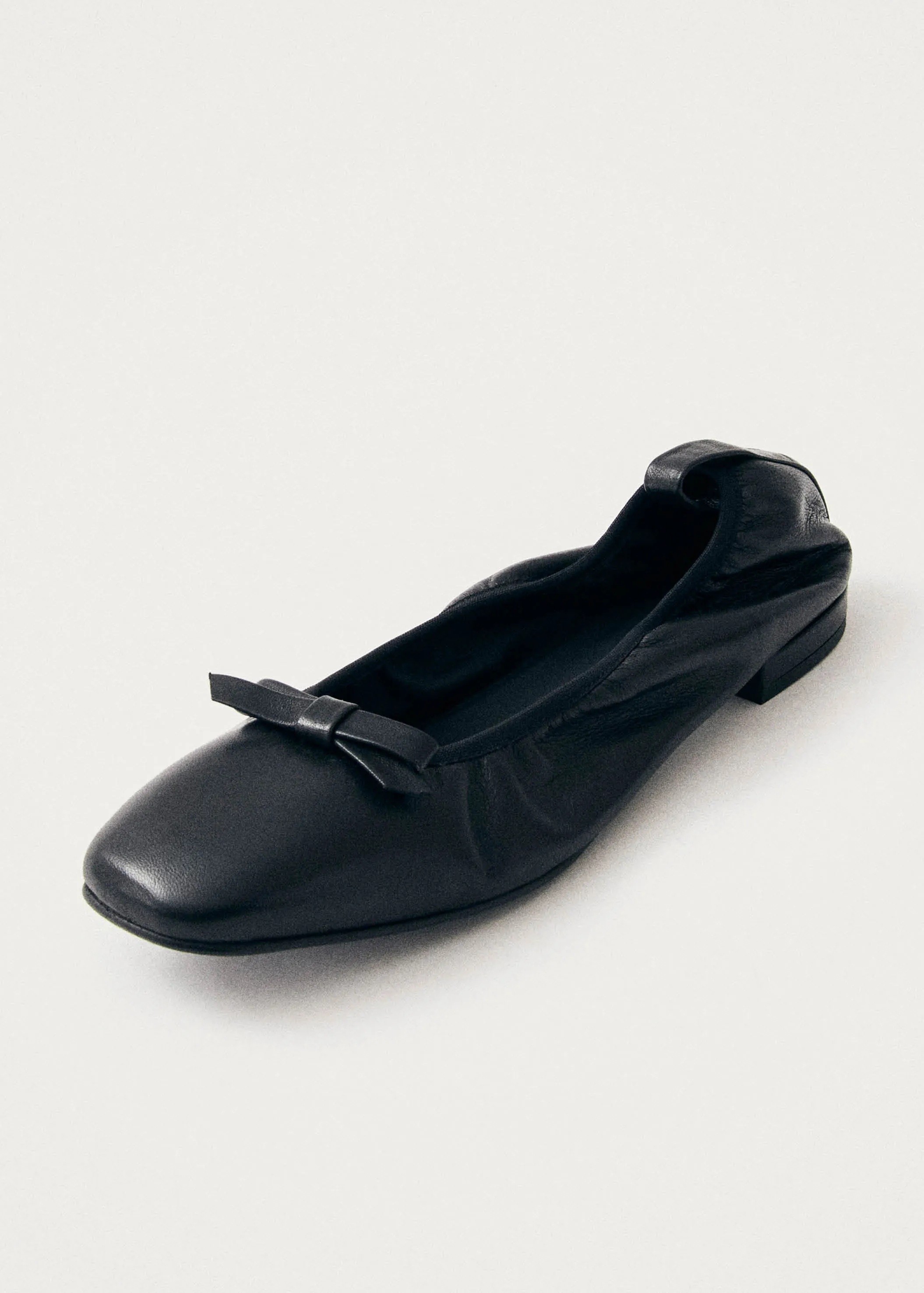 Freya Black Leather Ballet Flats