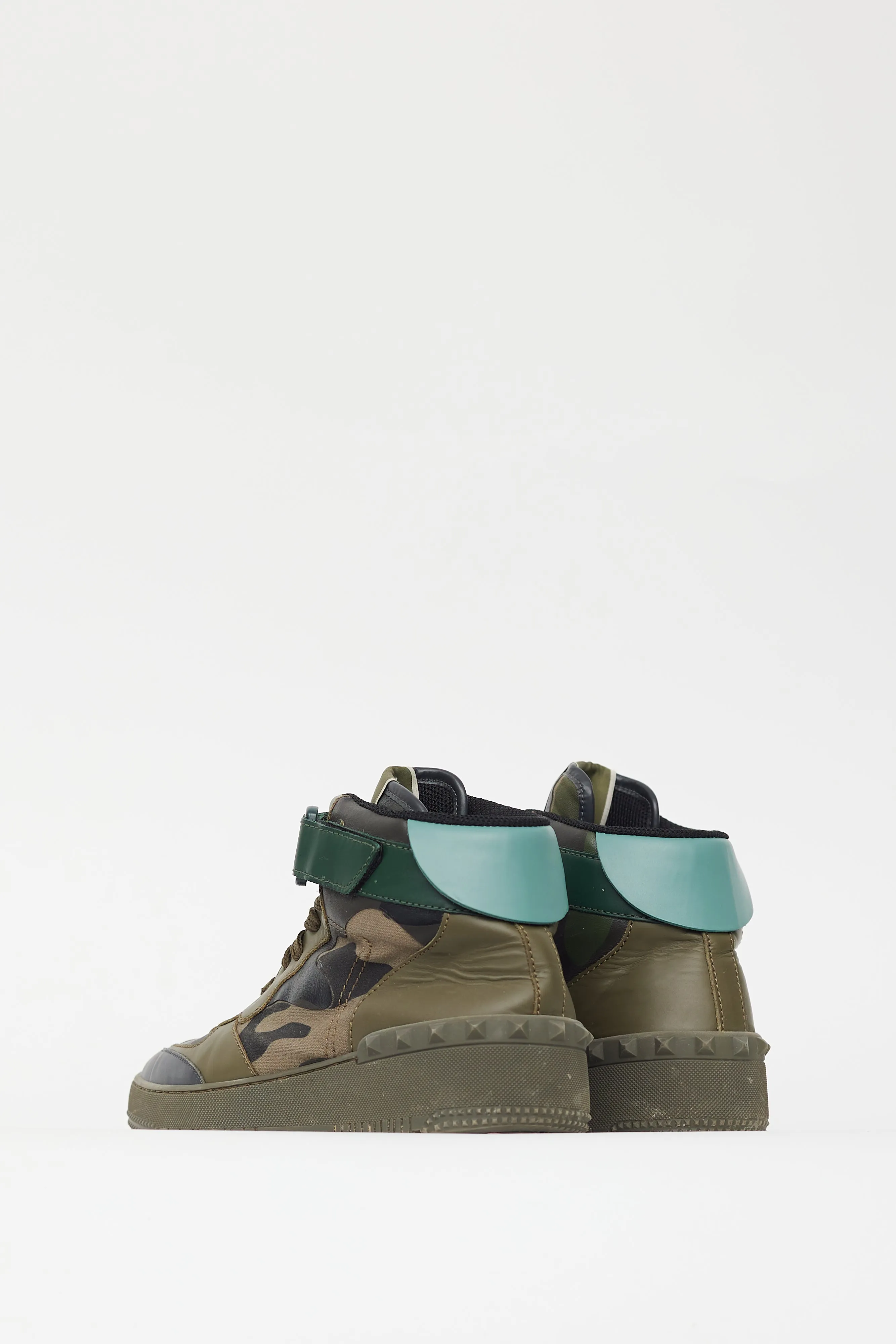 Green Leather Camo High Top Sneaker