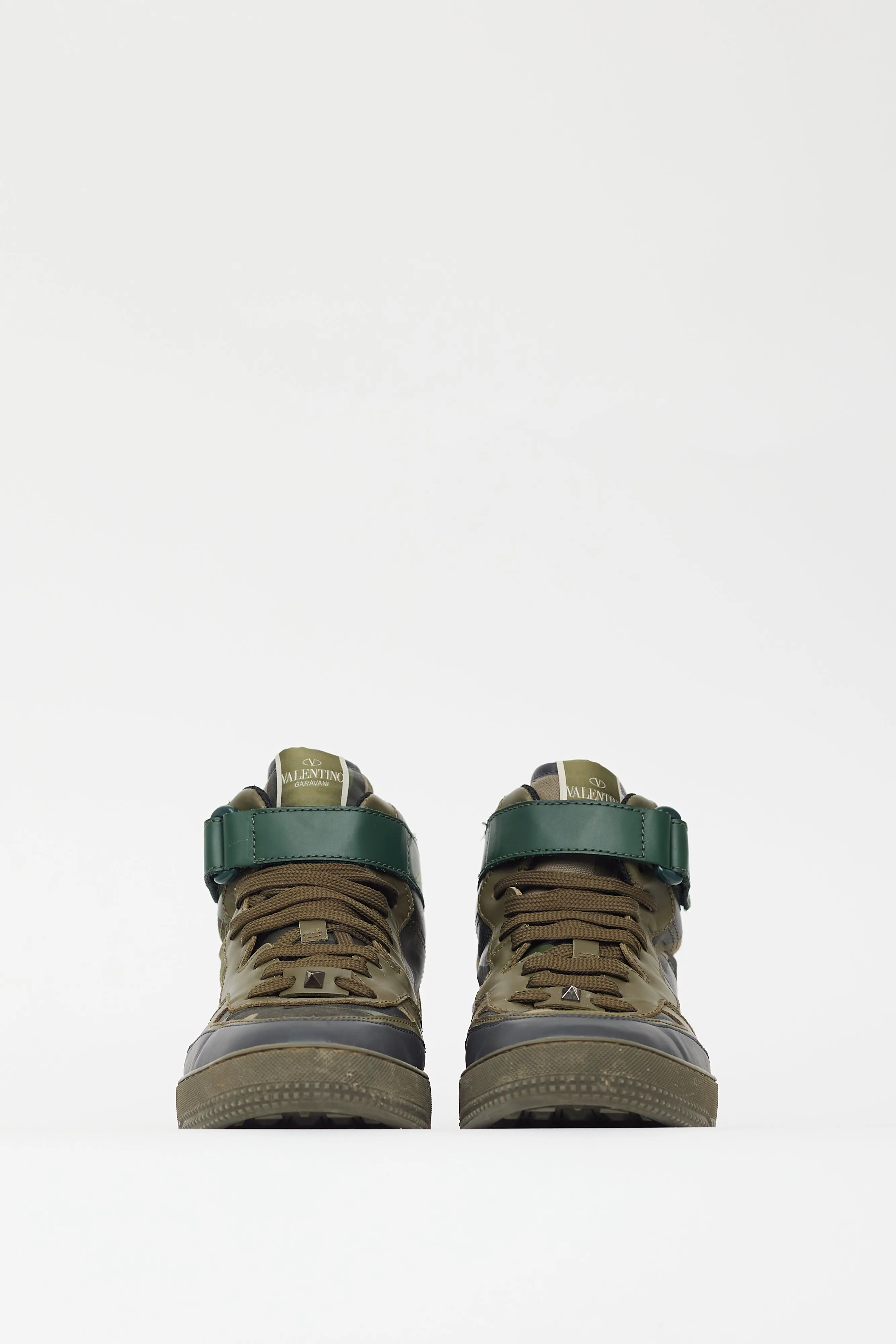 Green Leather Camo High Top Sneaker