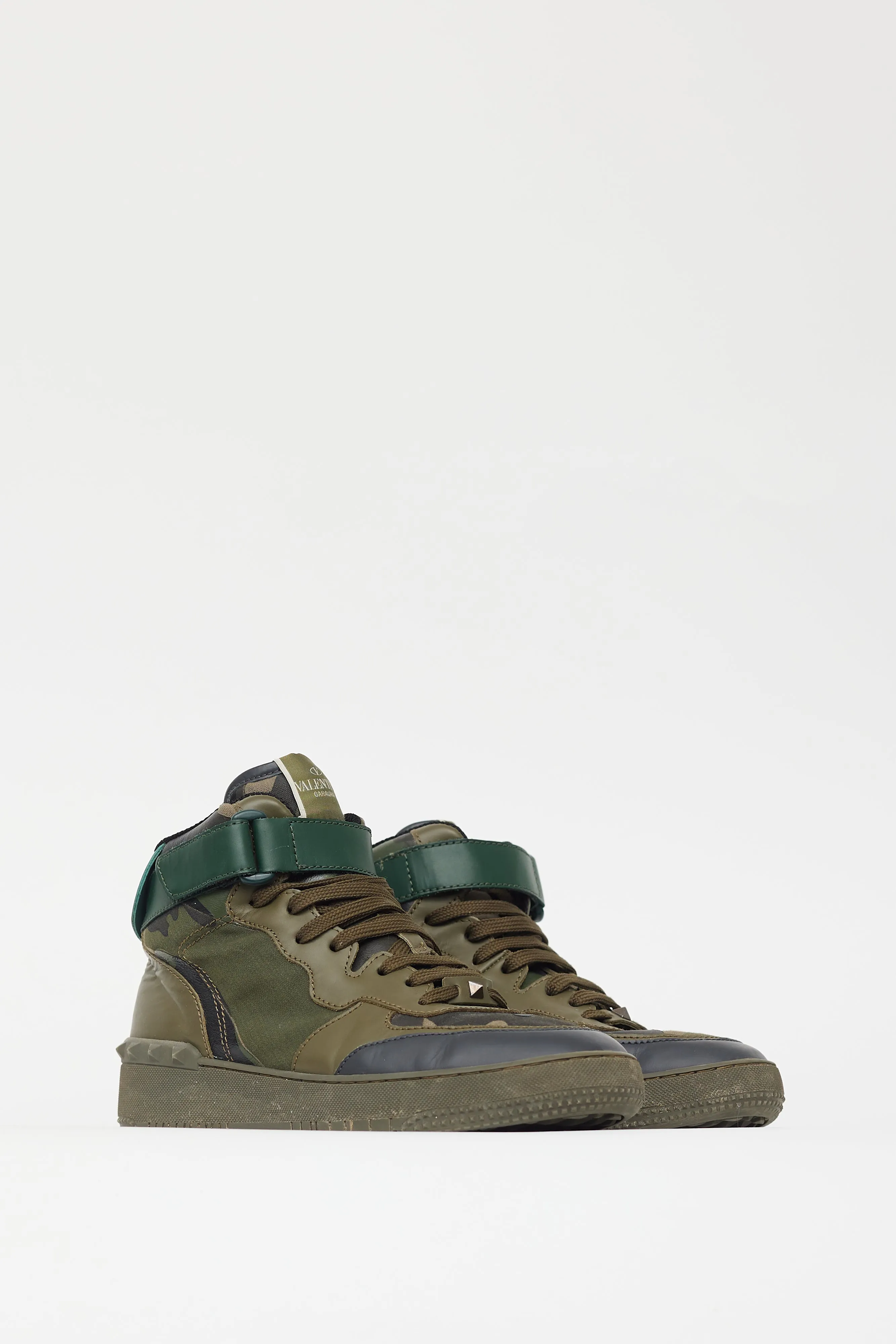 Green Leather Camo High Top Sneaker