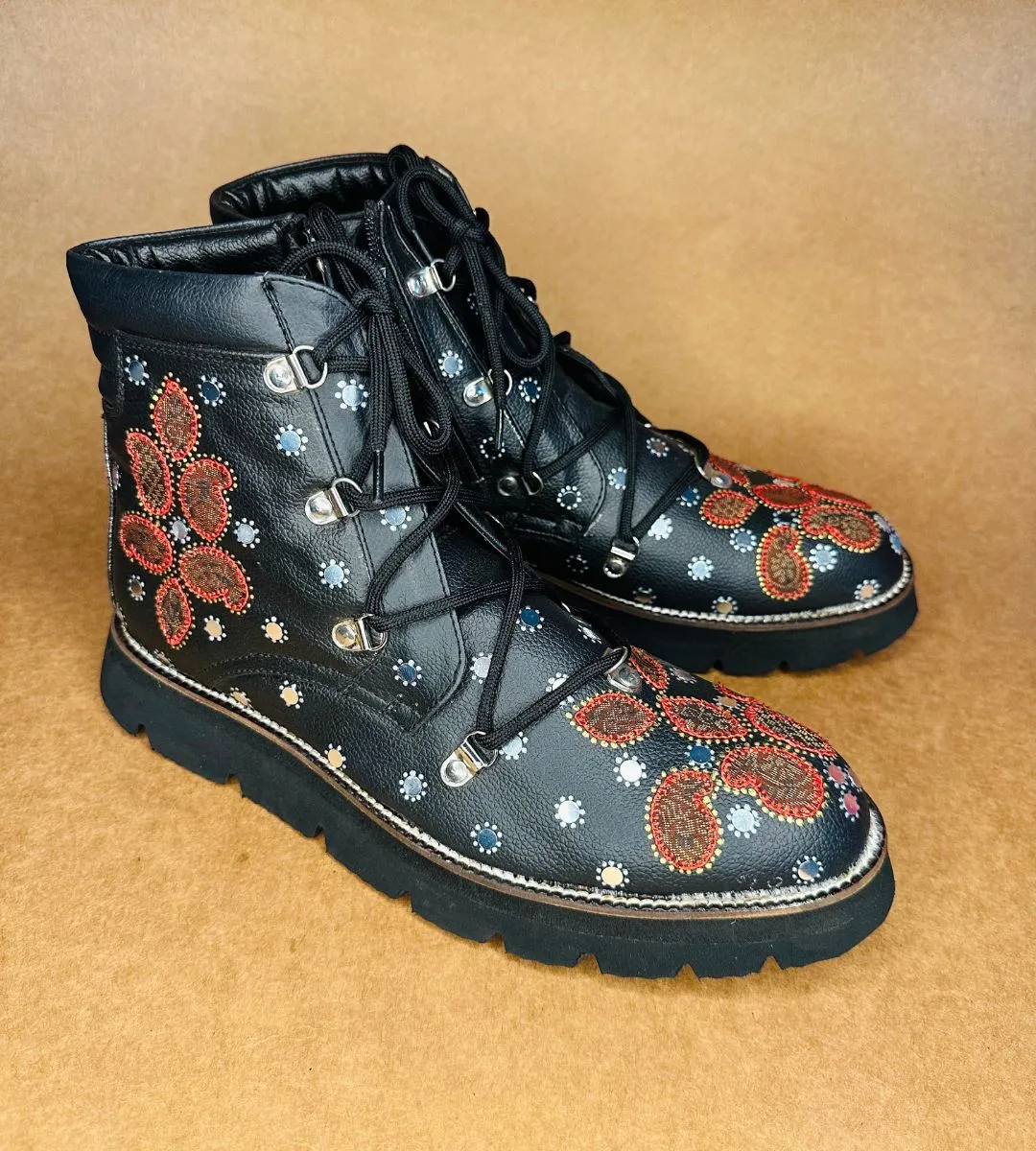 High Top Black Combat Boots