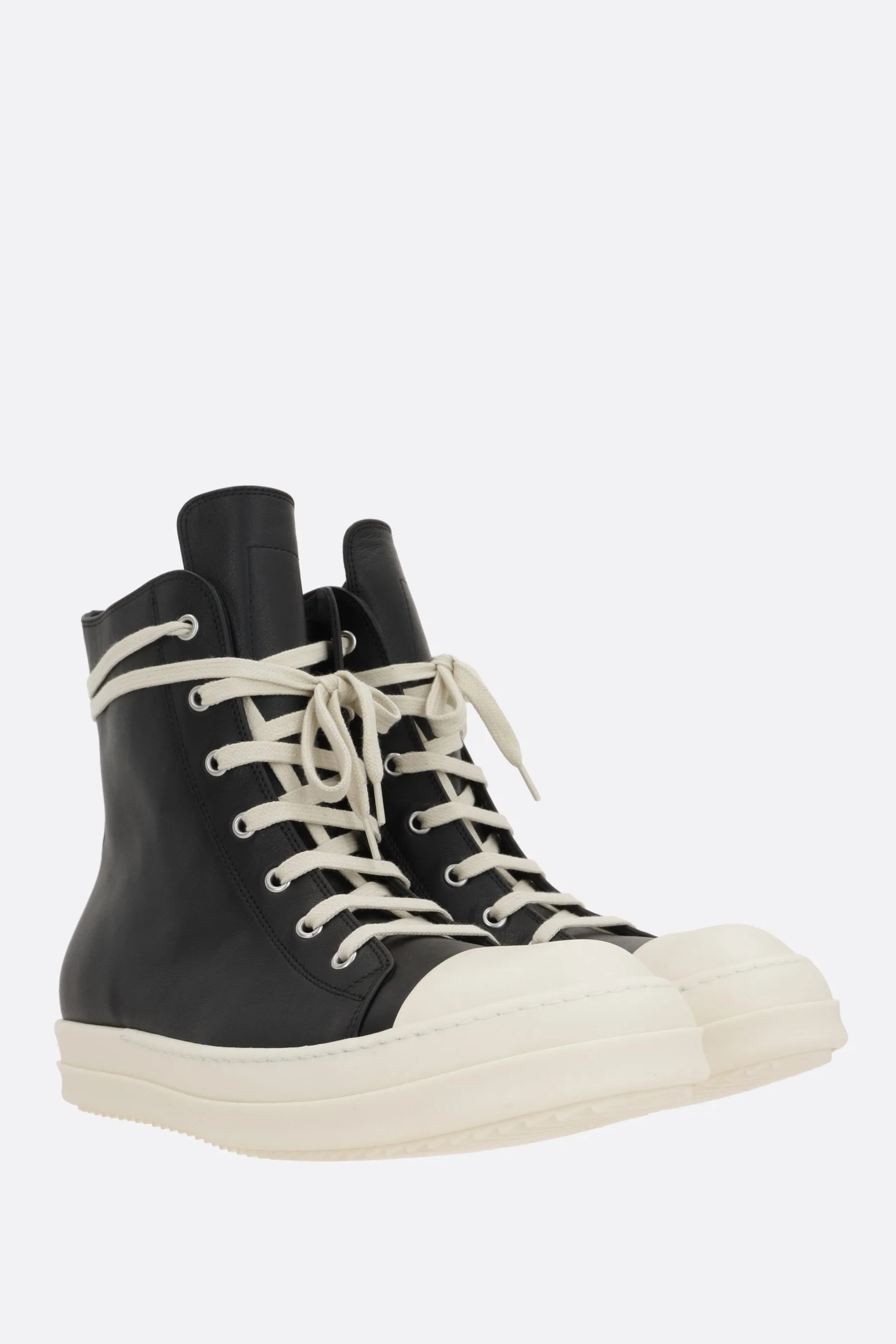 high-top smooth leather sneakers