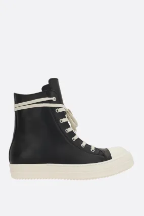 high-top smooth leather sneakers