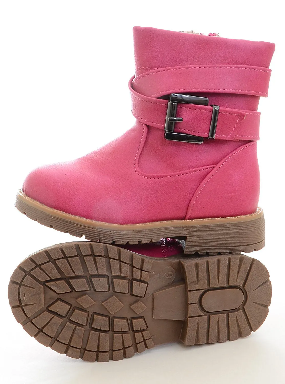 Hot Pink Lace Up Combat Boots Fuchsia Girls Toddler