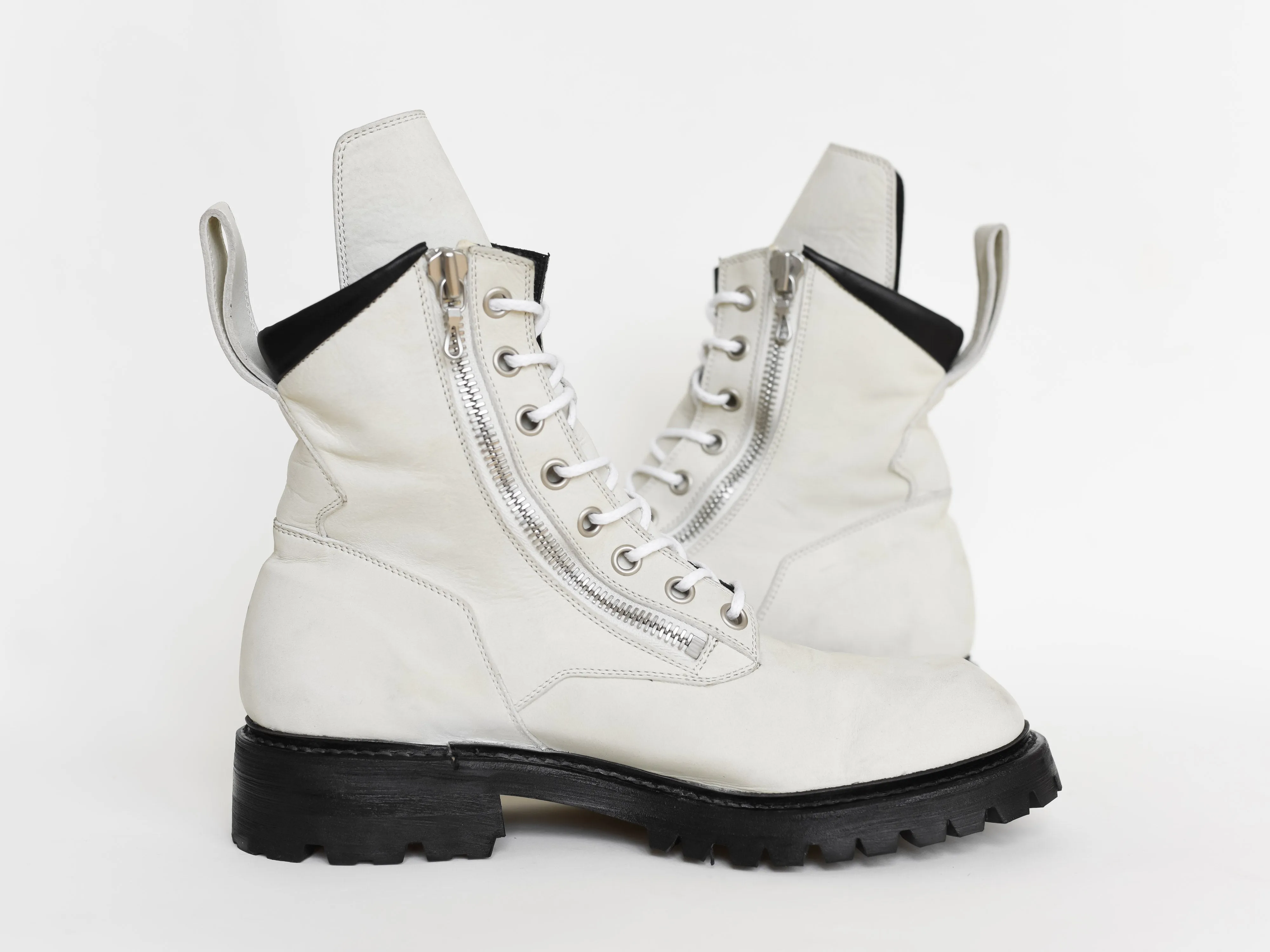 Julius SS19 Ivory Combat Boots