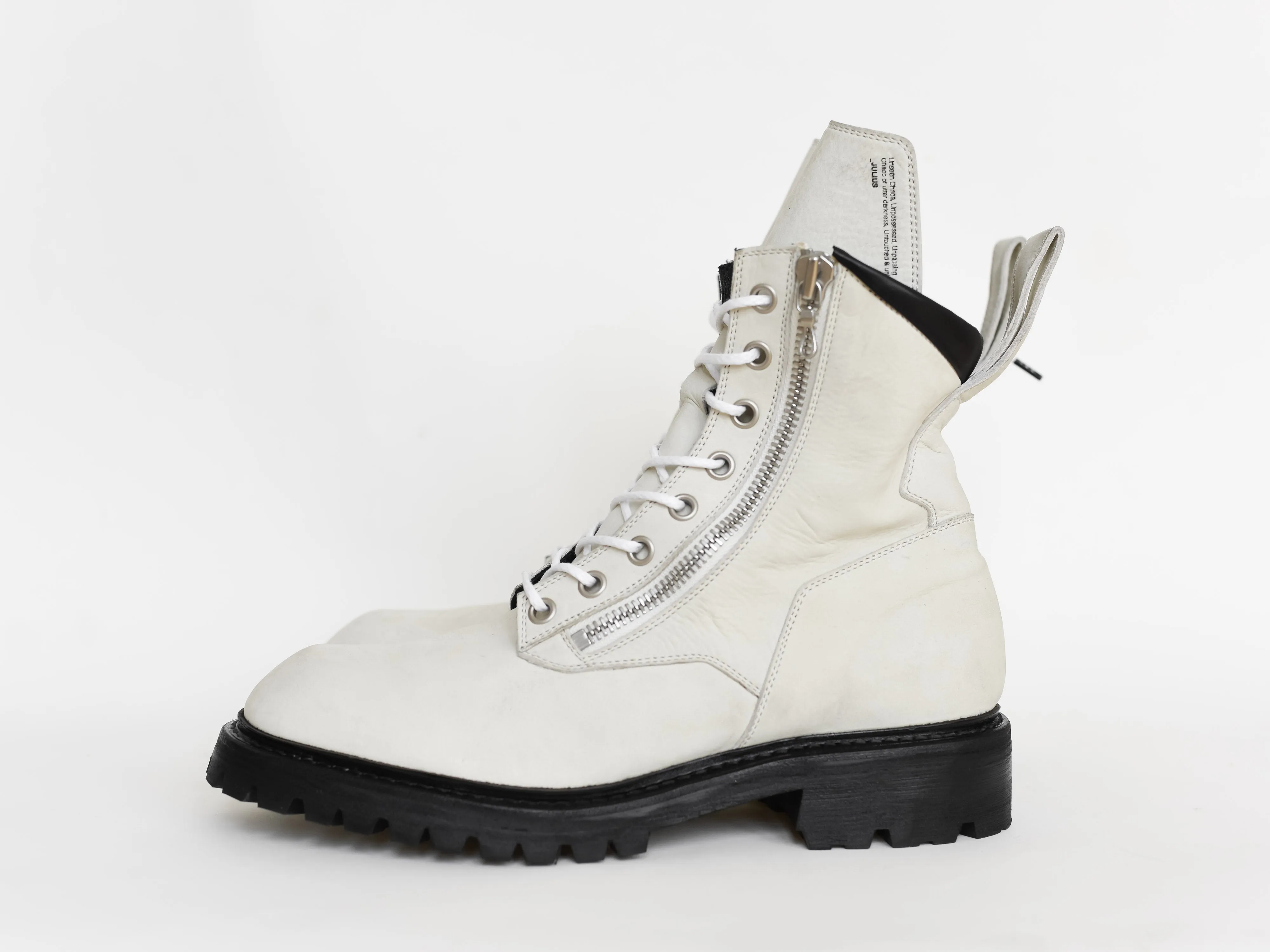 Julius SS19 Ivory Combat Boots