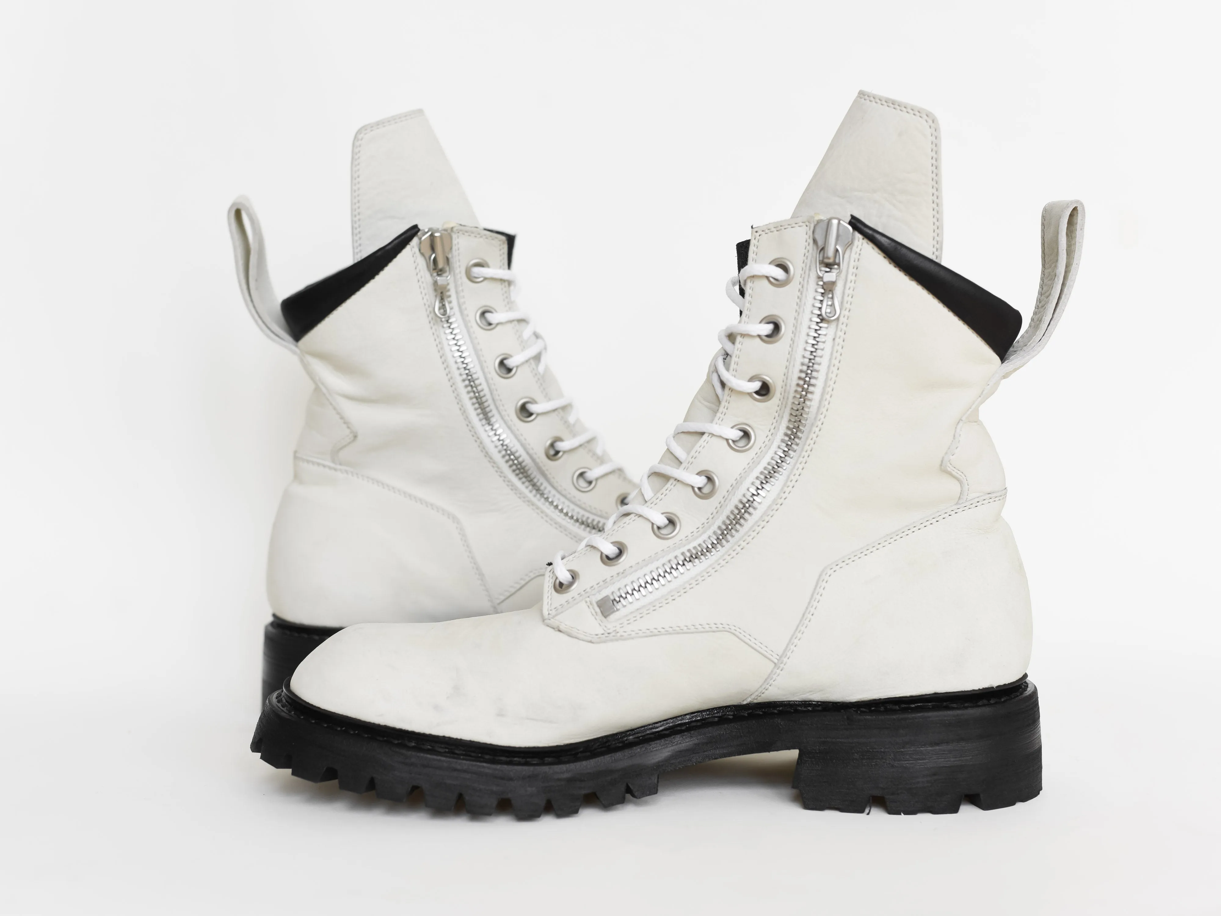 Julius SS19 Ivory Combat Boots