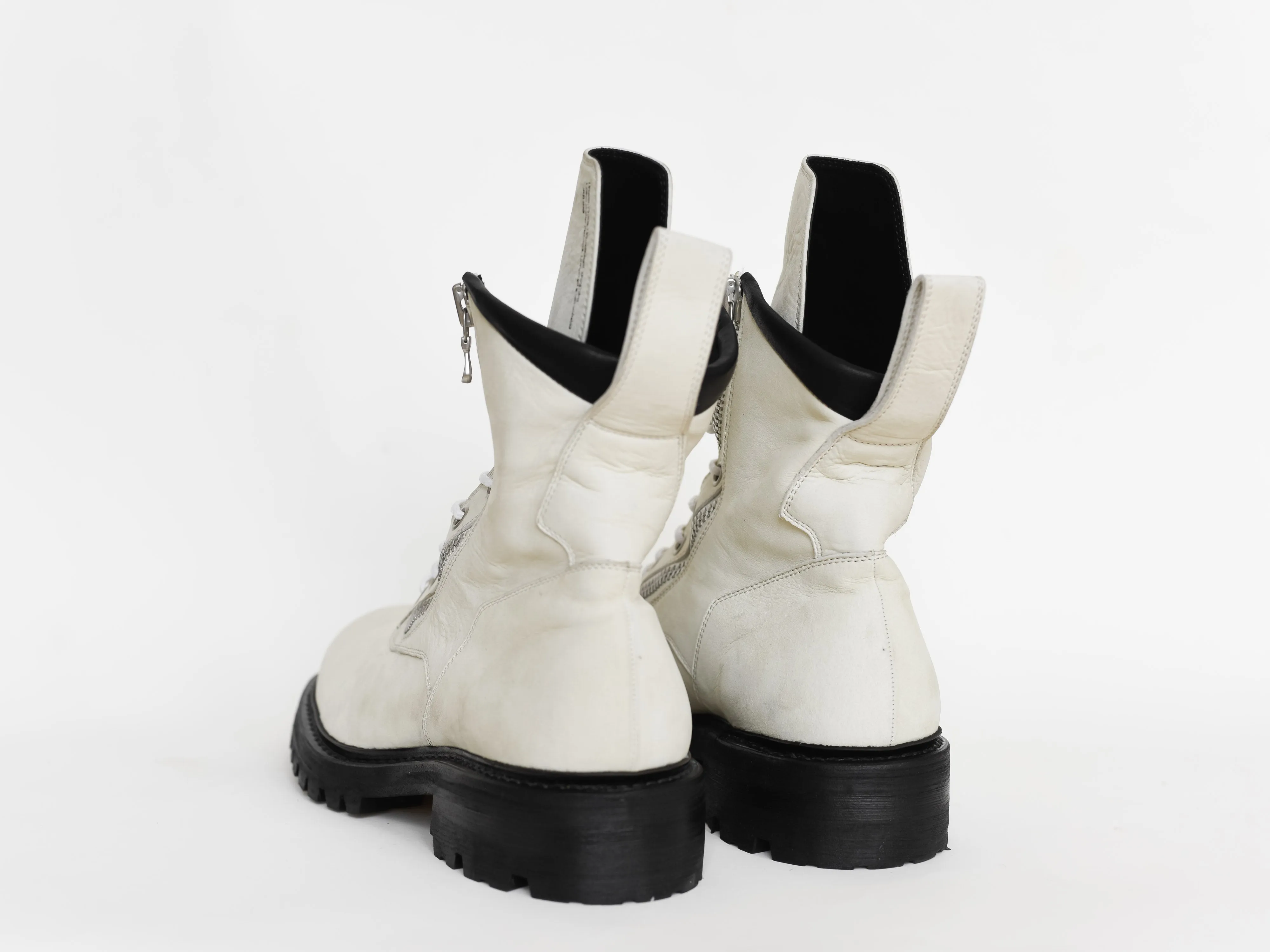 Julius SS19 Ivory Combat Boots