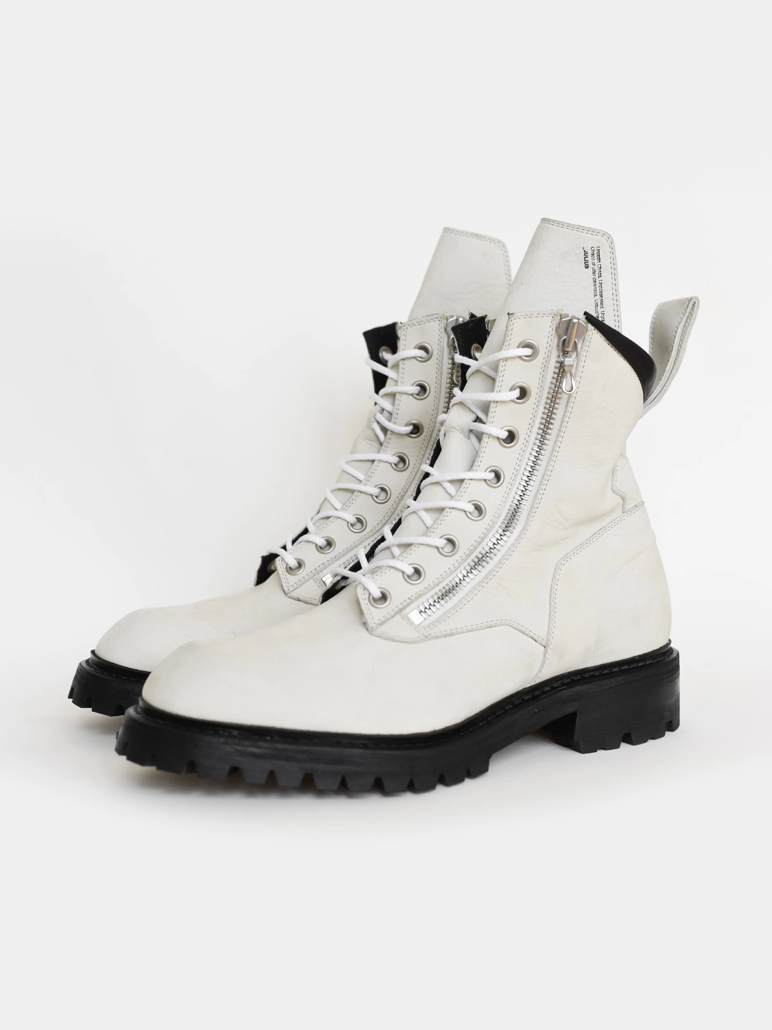 Julius SS19 Ivory Combat Boots