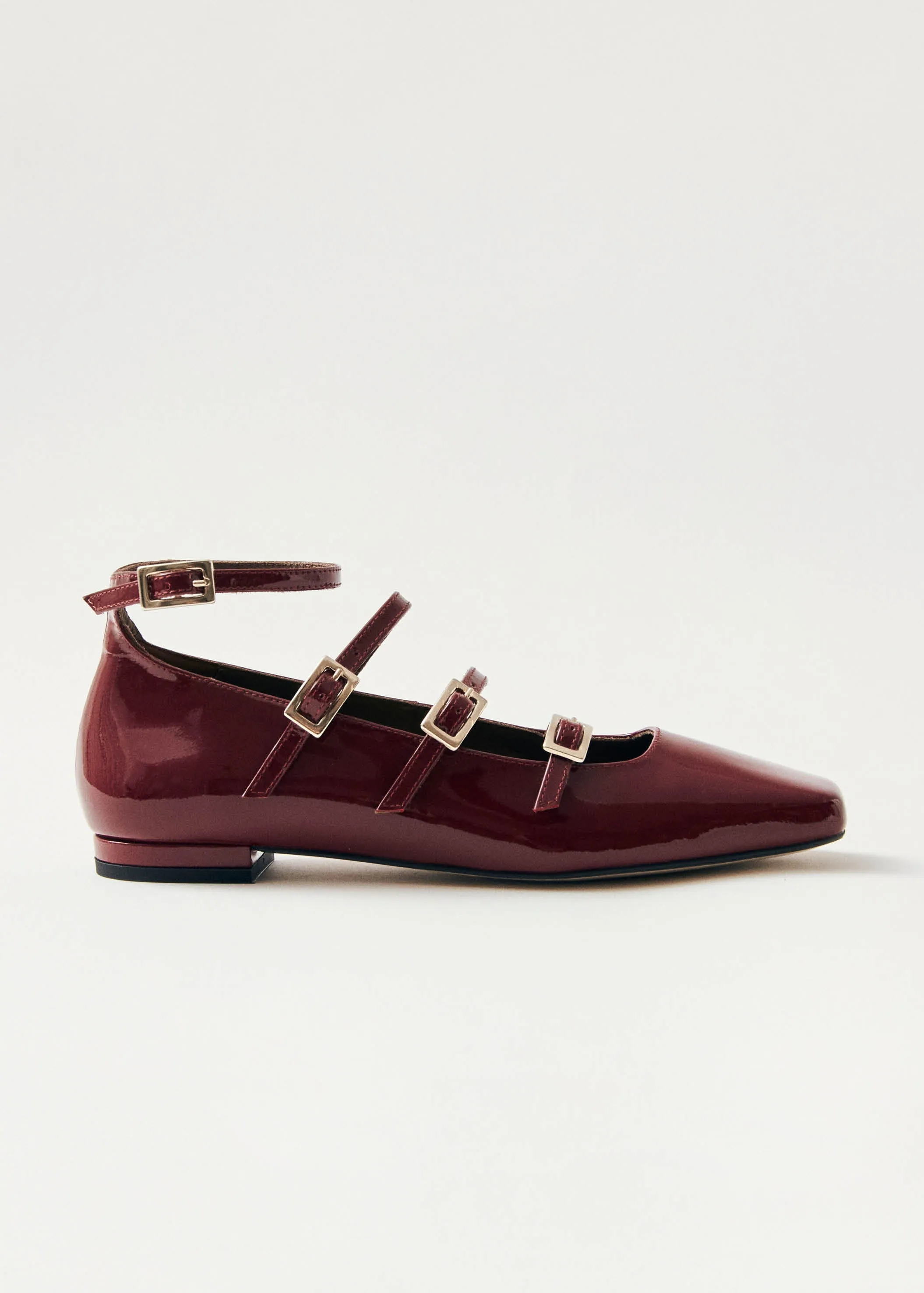 Luke Onix Wine Burgundy Leather Ballet Flats