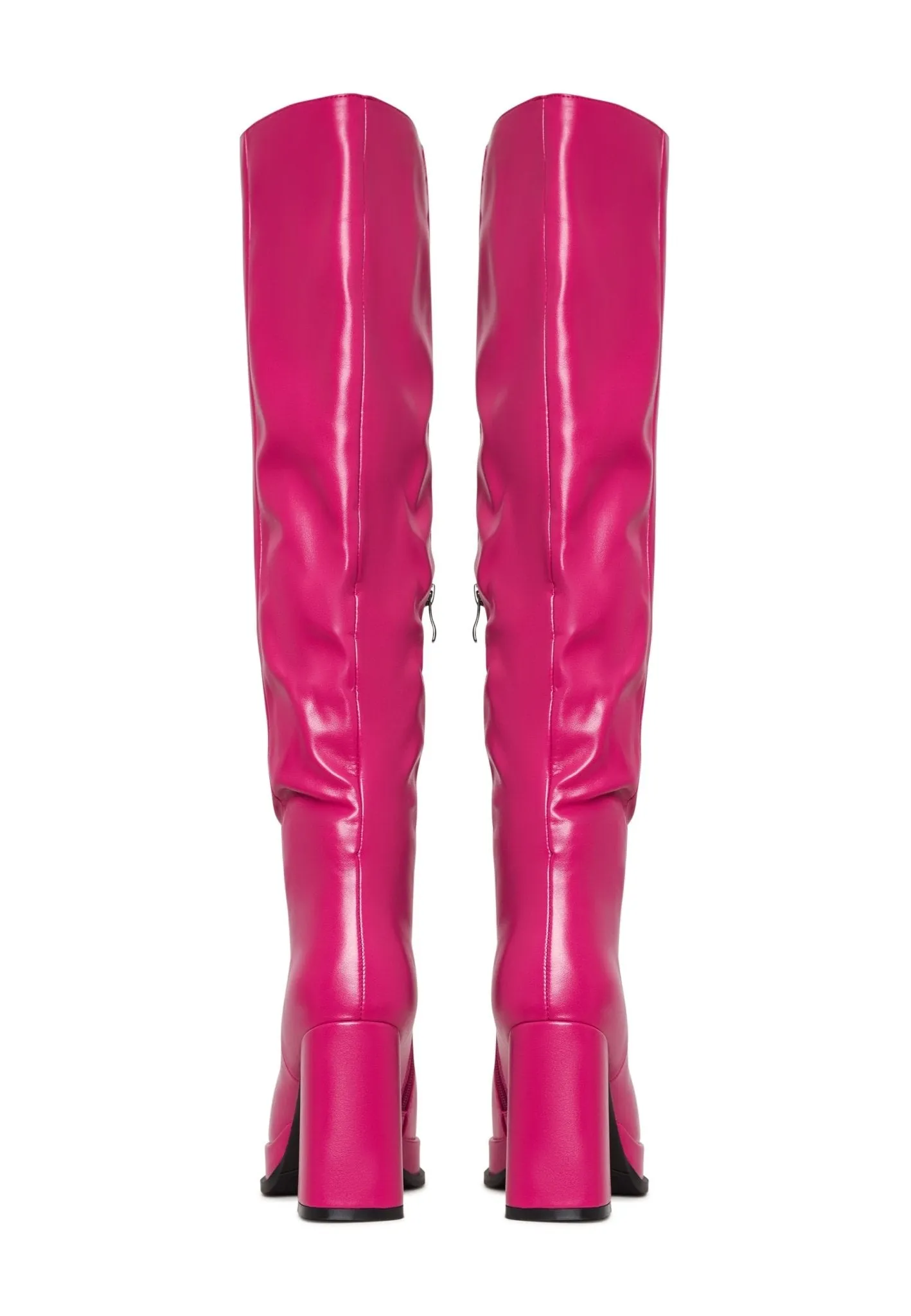 Luxury Leather Over-the-Knee Boots - Pink