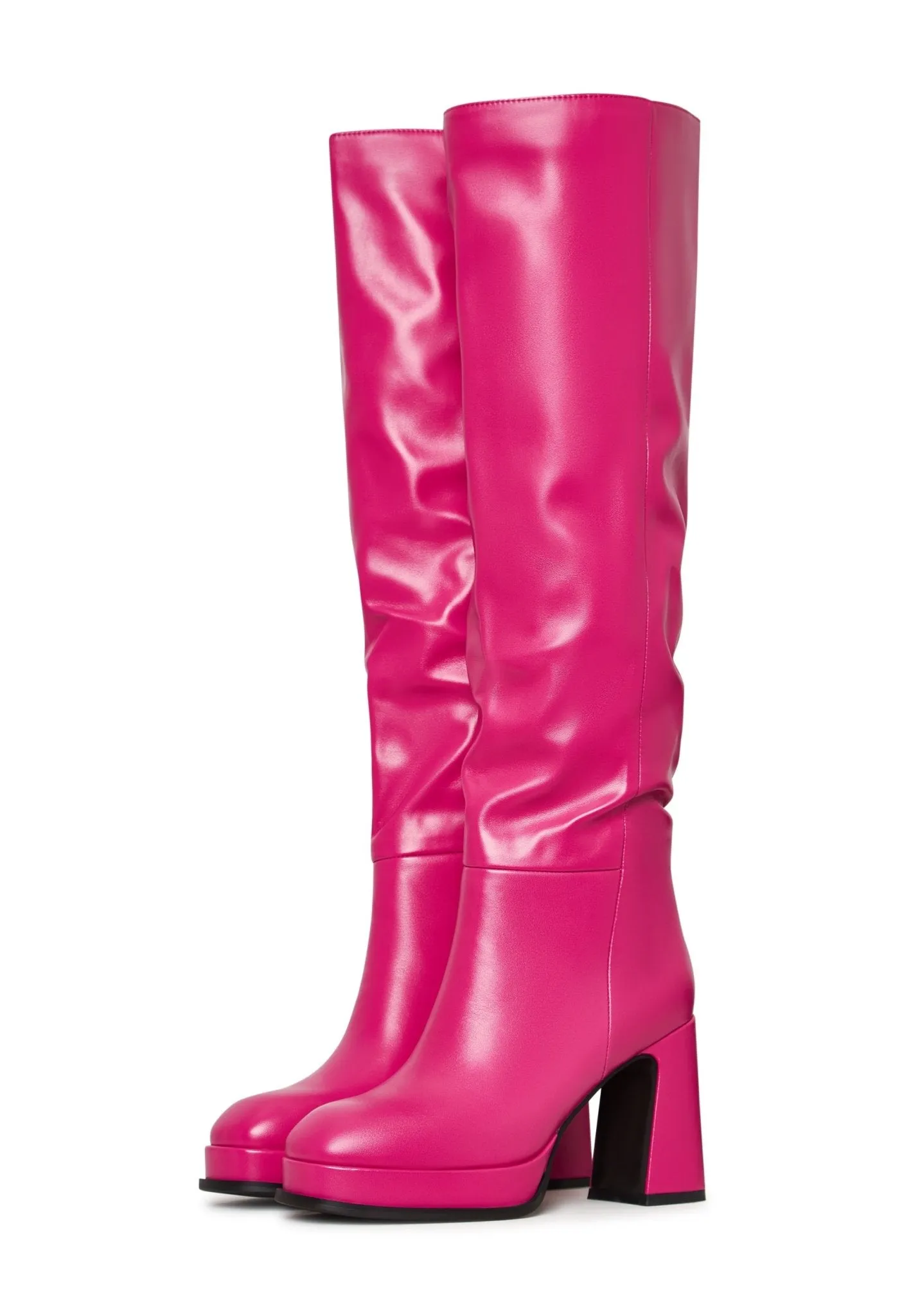 Luxury Leather Over-the-Knee Boots - Pink