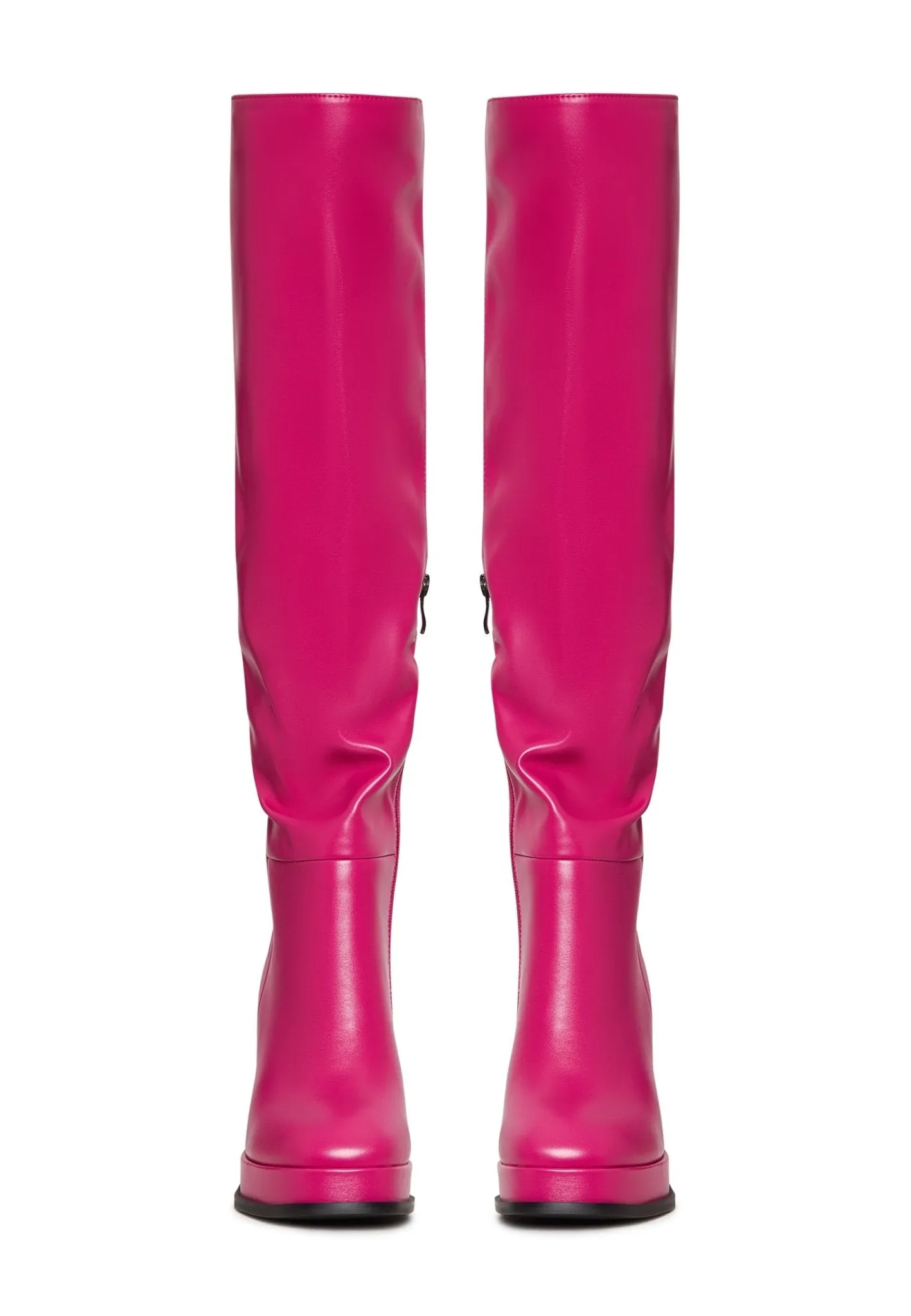 Luxury Leather Over-the-Knee Boots - Pink