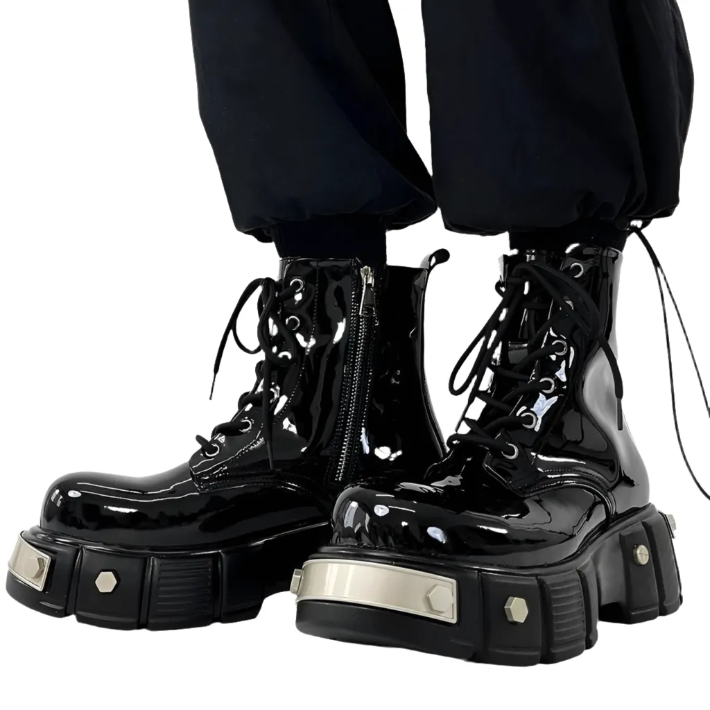 Metal Military Combat Boots