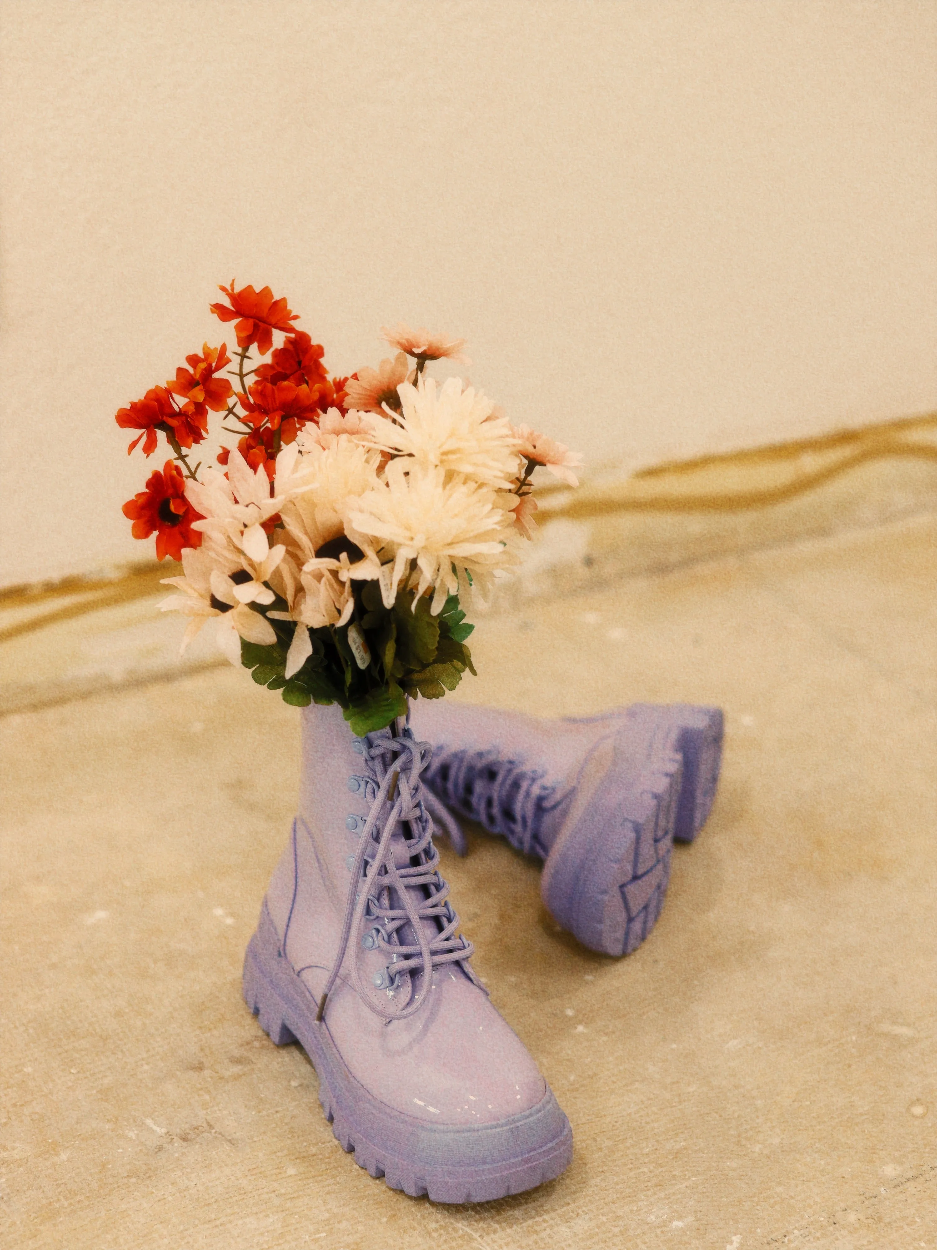 NUNES-1 COMBAT BOOTS W/ PATENT DETAILS-VIOLET