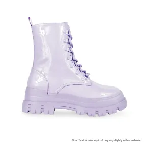 NUNES-1 COMBAT BOOTS W/ PATENT DETAILS-VIOLET