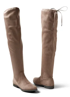 Over-The-Knee Stretch Boots - Taupe