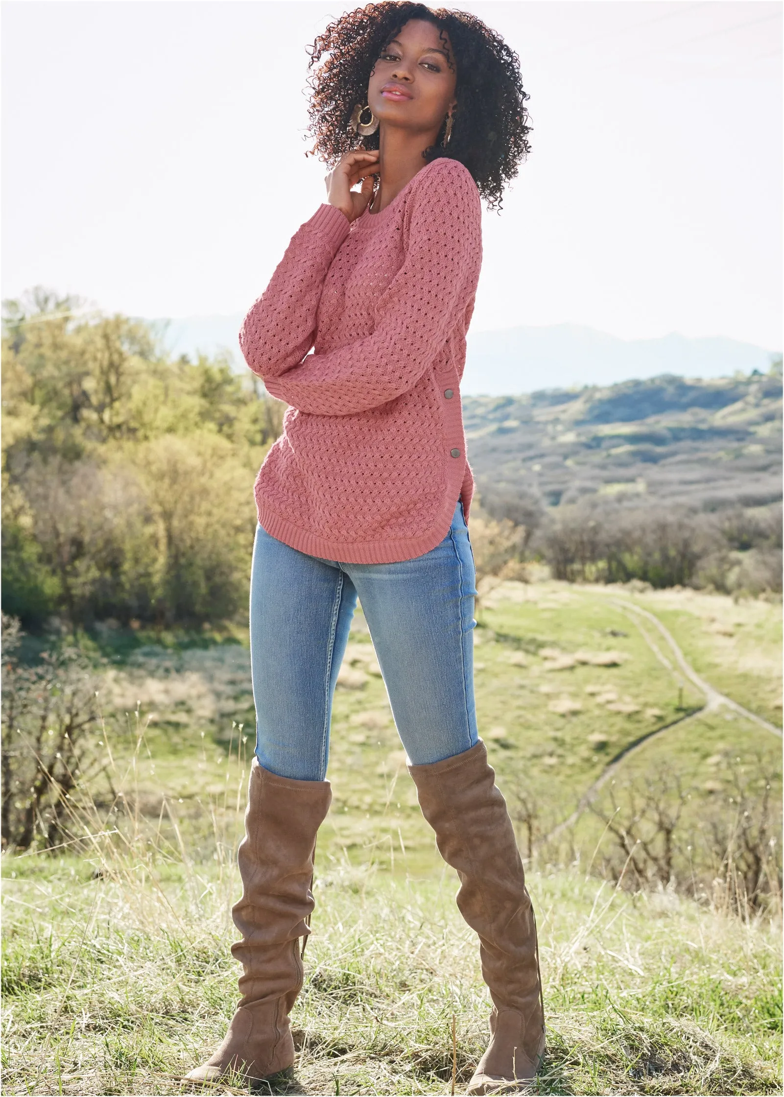 Over-The-Knee Stretch Boots - Taupe