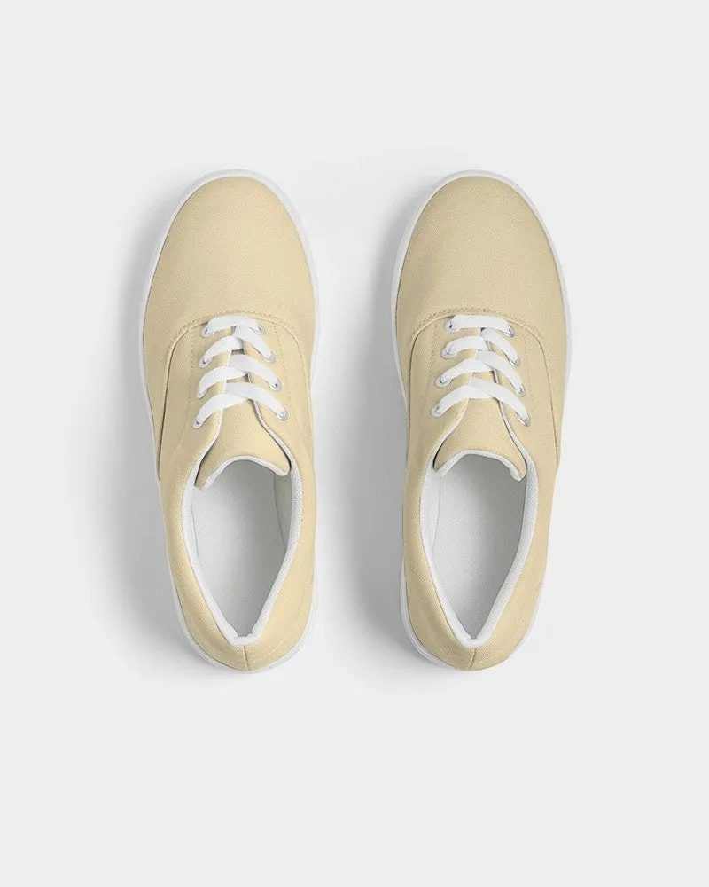 Pale Pastel Orange Yellow Women's Canvas Sneakers | Women's | Bright Pale Pastel Orange Yellow | C0M8Y30K0