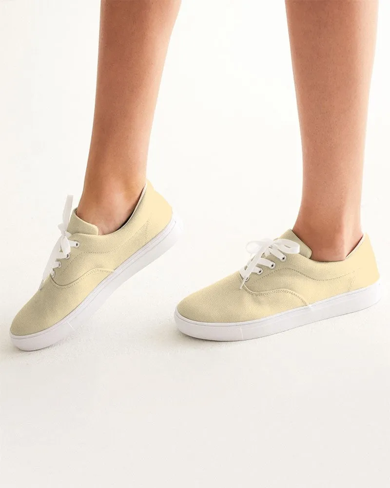 Pale Pastel Orange Yellow Women's Canvas Sneakers | Women's | Bright Pale Pastel Orange Yellow | C0M8Y30K0