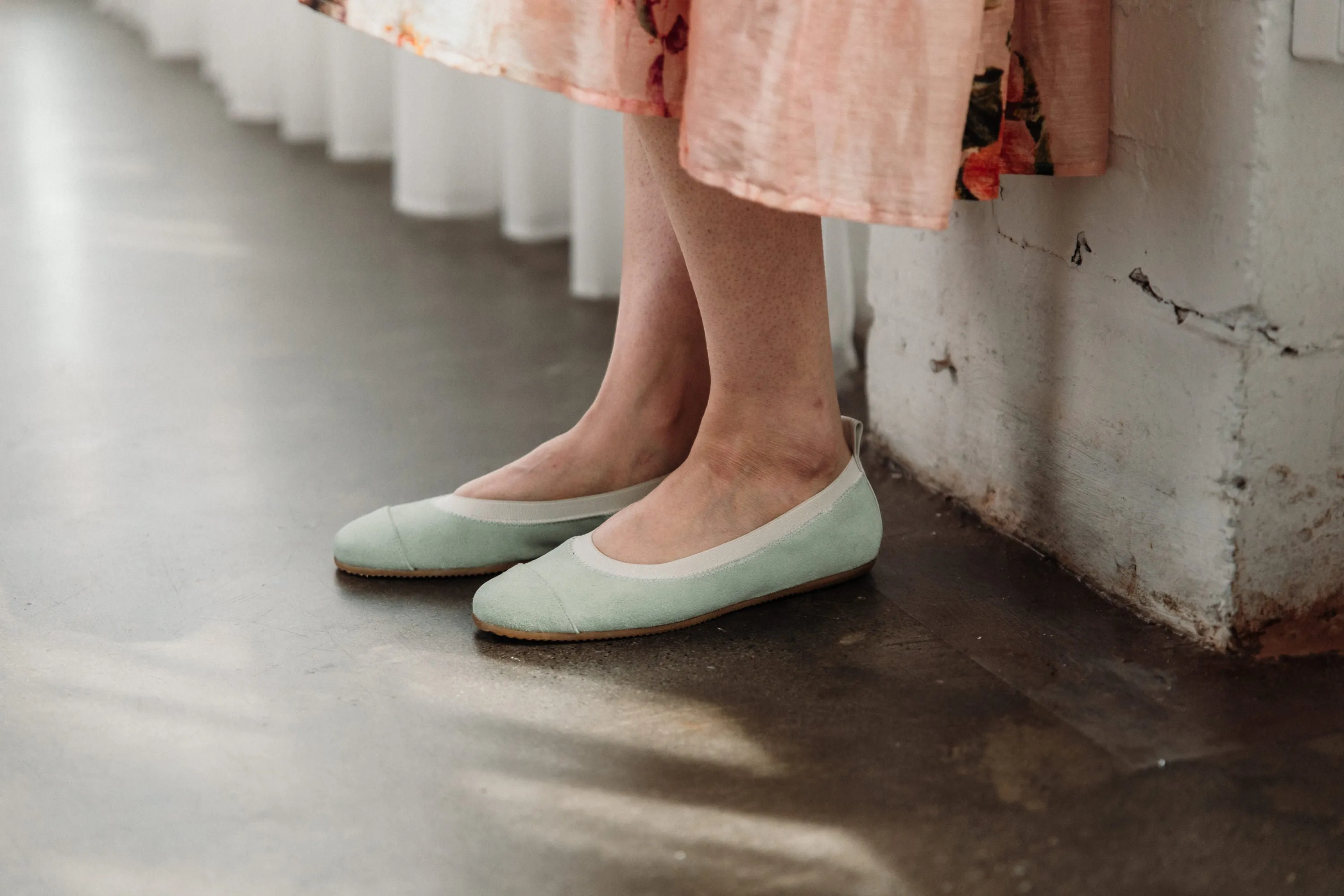 Pia - Pistachio Green Suede Ballet Flat