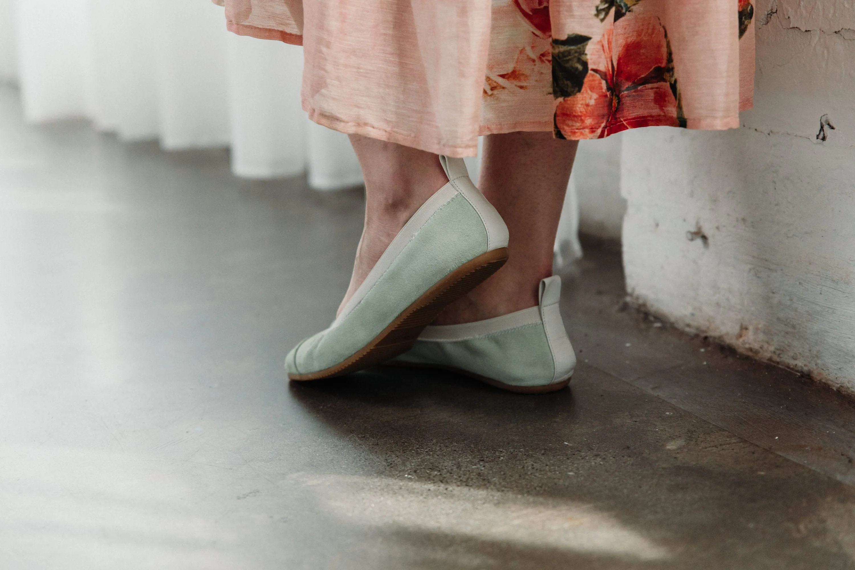 Pia - Pistachio Green Suede Ballet Flat