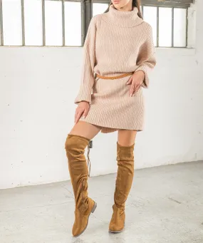 "Regular Calf" Stretchy Over The Knee Riding Boots CAMEL