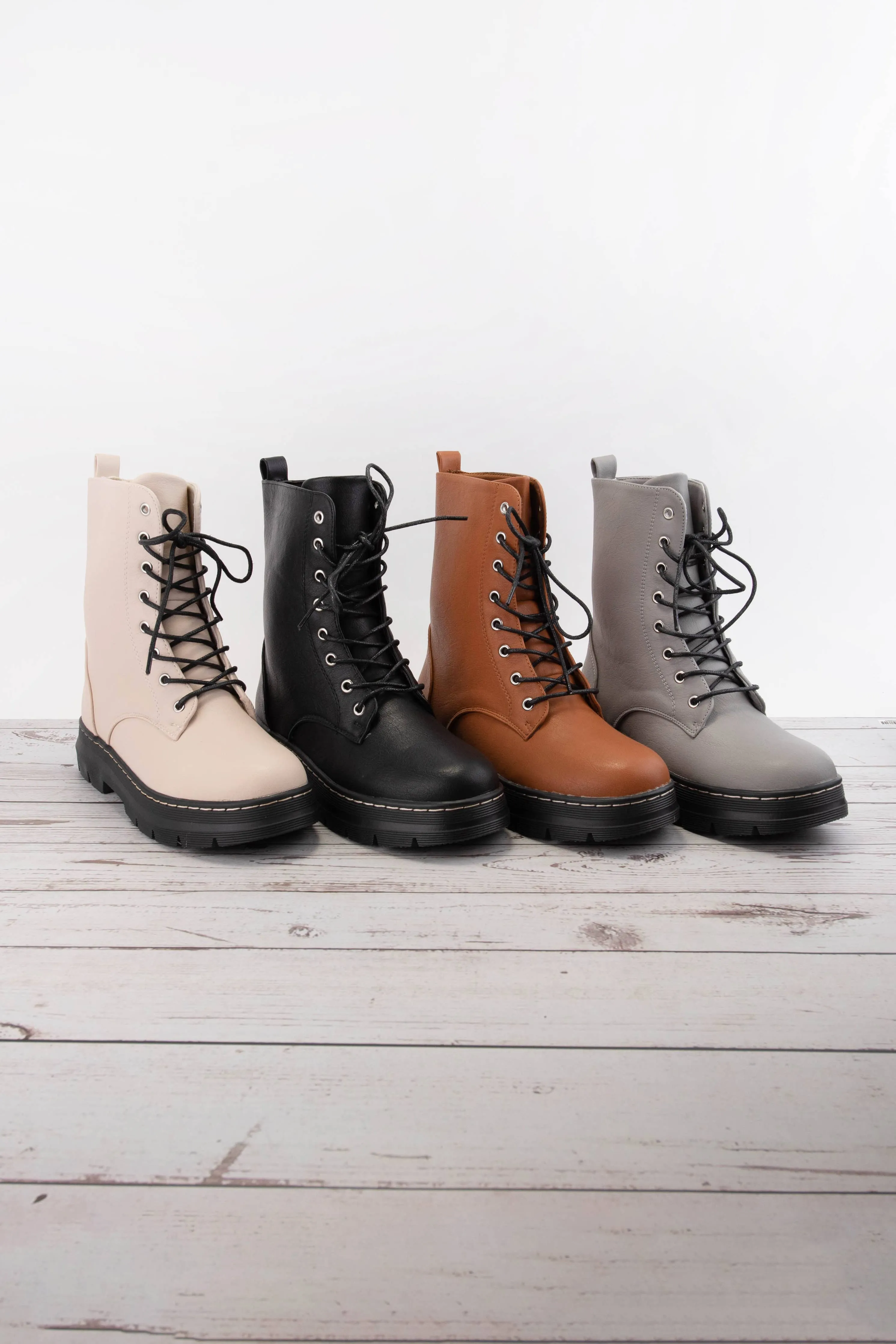 Renee Lace Up Combat Boots