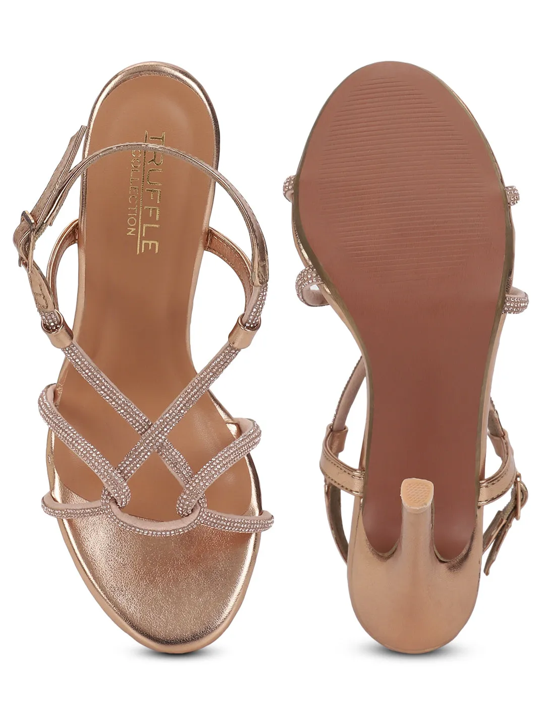 Rose Gold PU Strappy Stiletto Sandals (TC-ST-1333-RGLD)