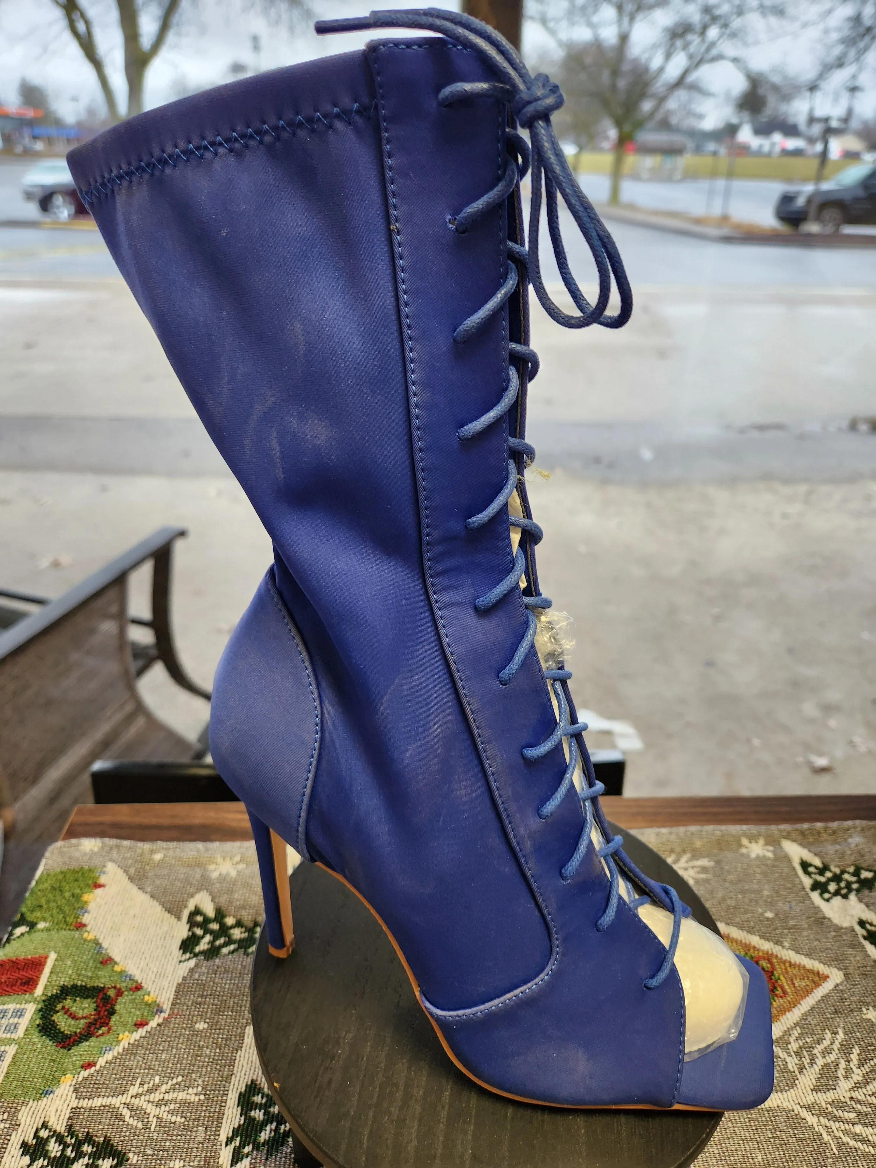 Royal Blue Lace up Bootie