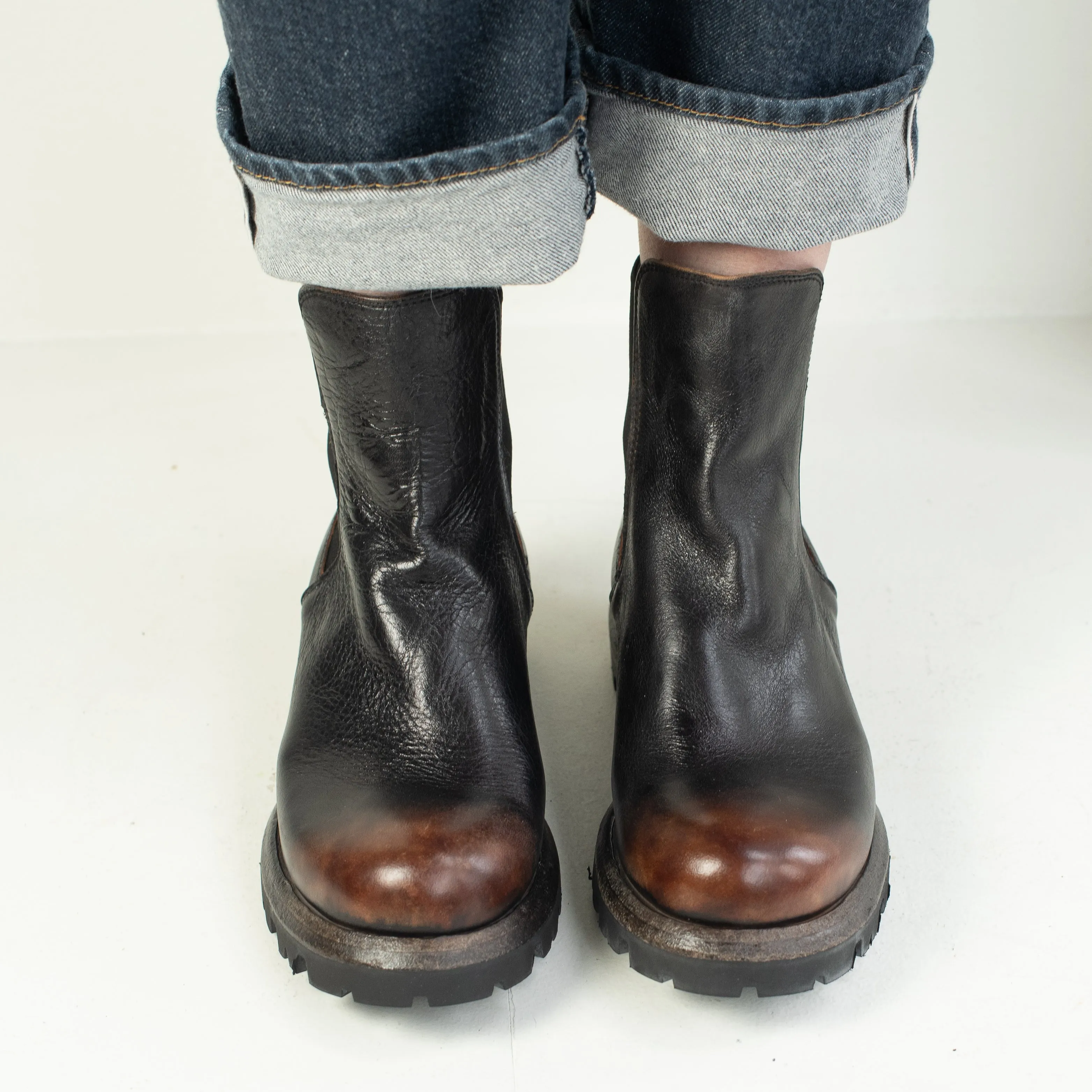 Shoto Pull On Ankle Boot (burnished dark  brown)