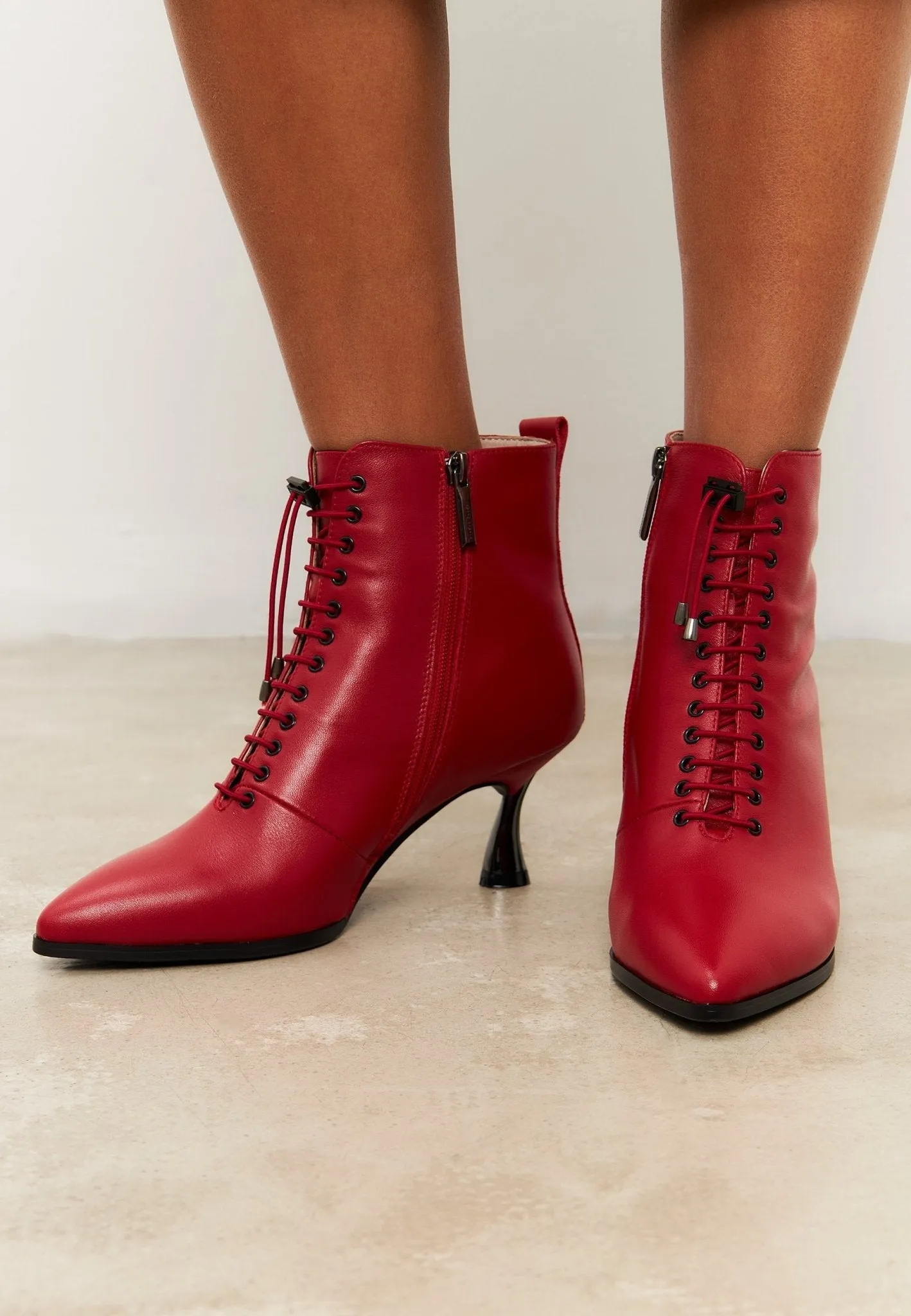 Stiletto Classic Ankle Boots - Red